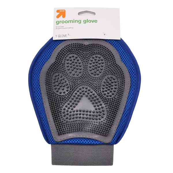 [G2986] Guante peine para mascotas, doble faz, azul
