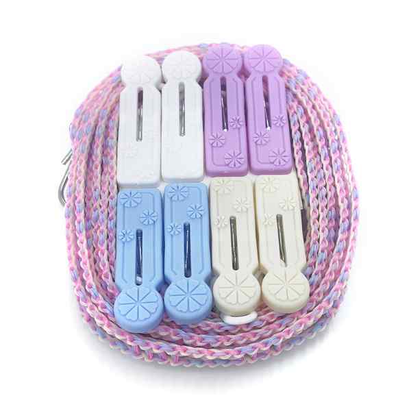 [G3046] Cuerda para ropa 3m con 8 palillos, en bolsa