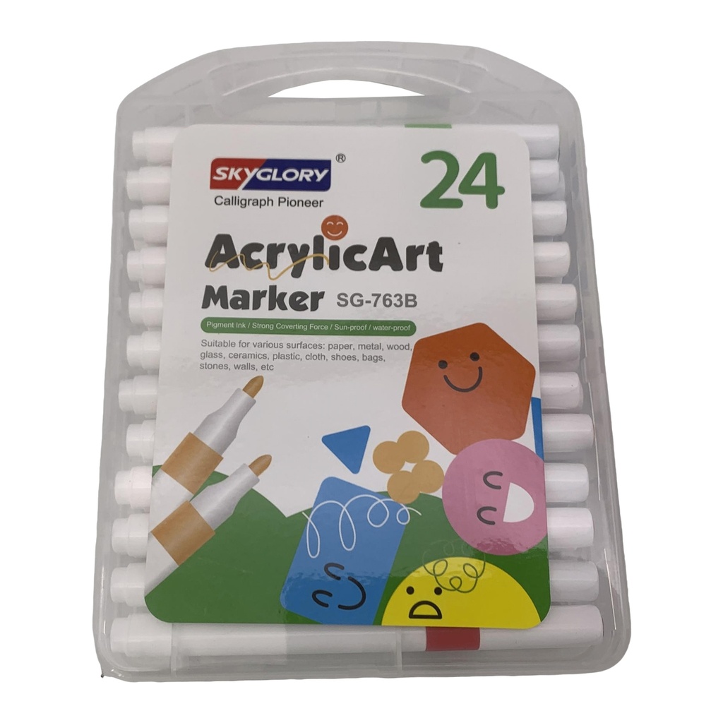 [E3126] Marcadores de pintura acrílica x24 colores, en estuche