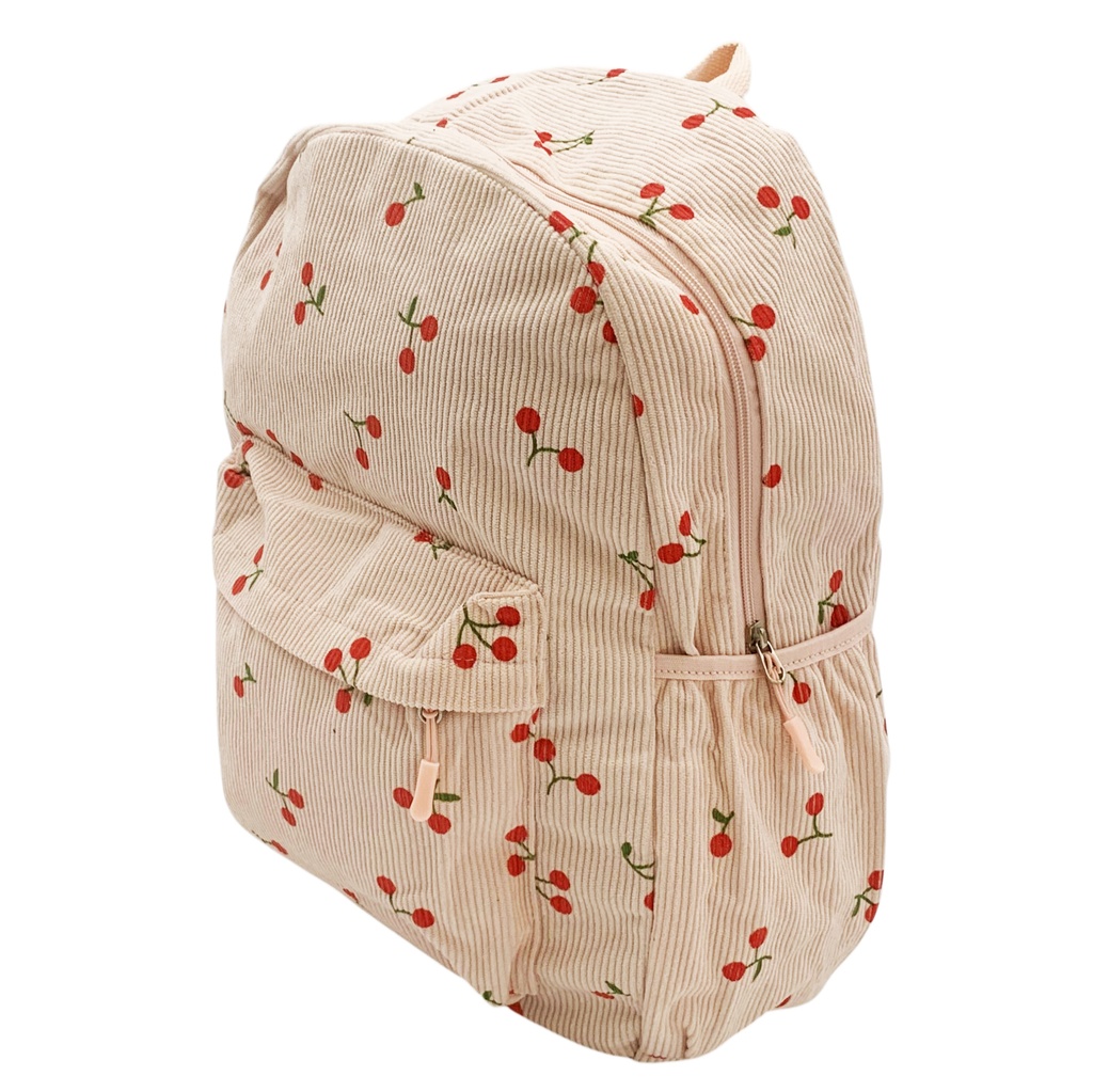 [E3710] Mochila juvenil, de pana con bolsillo frontal y 2 bolsillos laterales, varios colores
