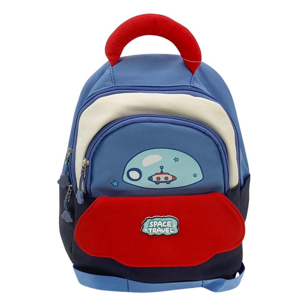 Mochila infantil, 2 bolsillos frontales y 2 bolsillos laterales, varios colores