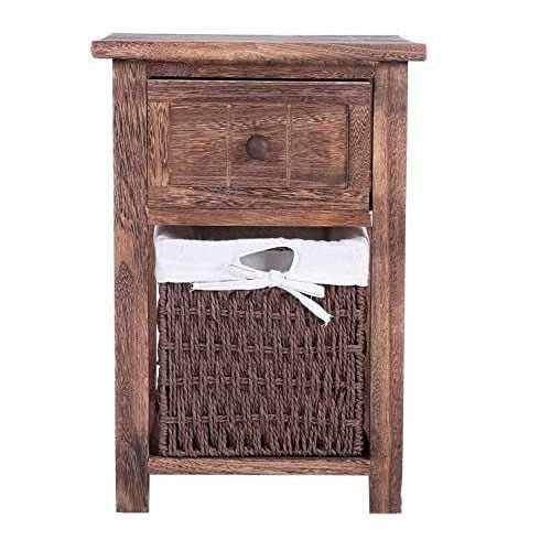 [G3062] Mueble organizador de madera con 1 cajón y un canasto, en caja