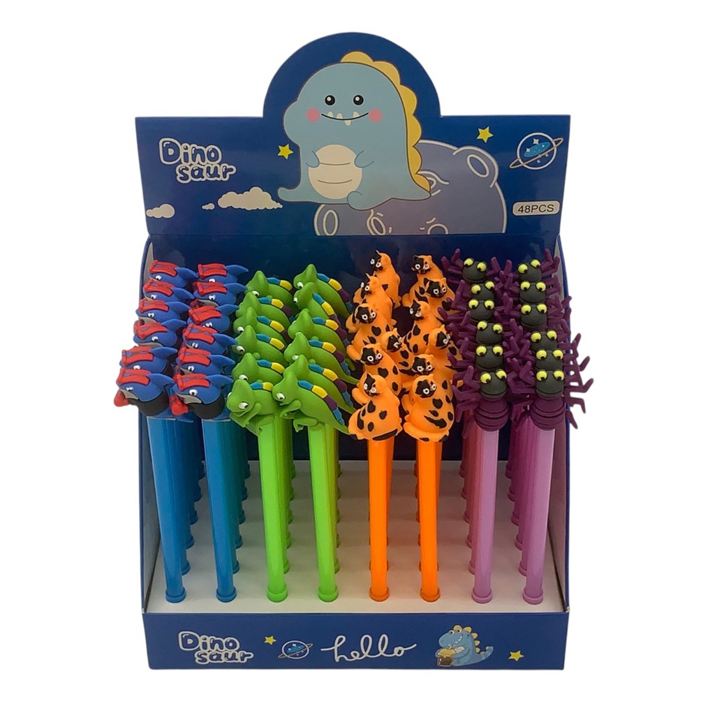[E3717] Lapicera de gel, diseño de silicona animales, CAJA x48