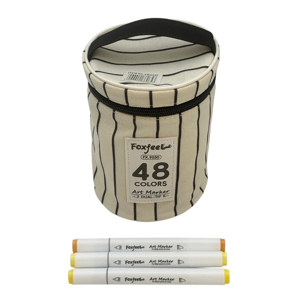 [E3718] Marcador doble punta x48 colores, con cartuchera de tela