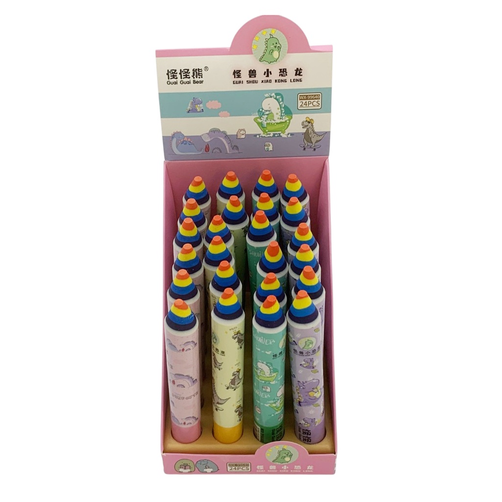 [E3732] Goma de borrar CAJA x24, diseño lápiz, varios colores