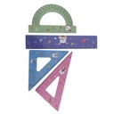 Juego de geometría 4 piezas, 15cm, en bolsa