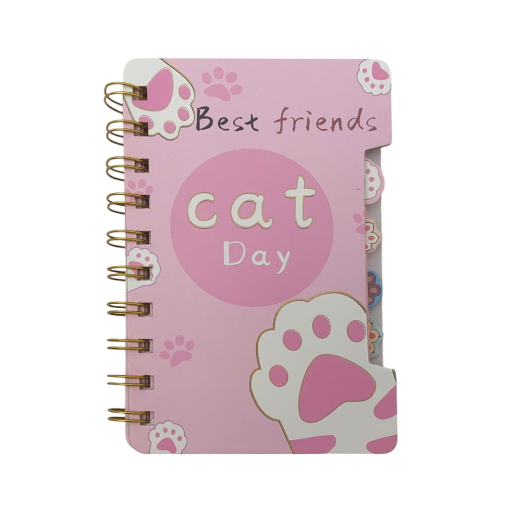 Libreta con espiral 60 hojas, varios diseños 65 hojas con separadores, varios diseños