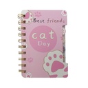 Libreta con espiral 60 hojas, varios diseños 65 hojas con separadores, varios diseños
