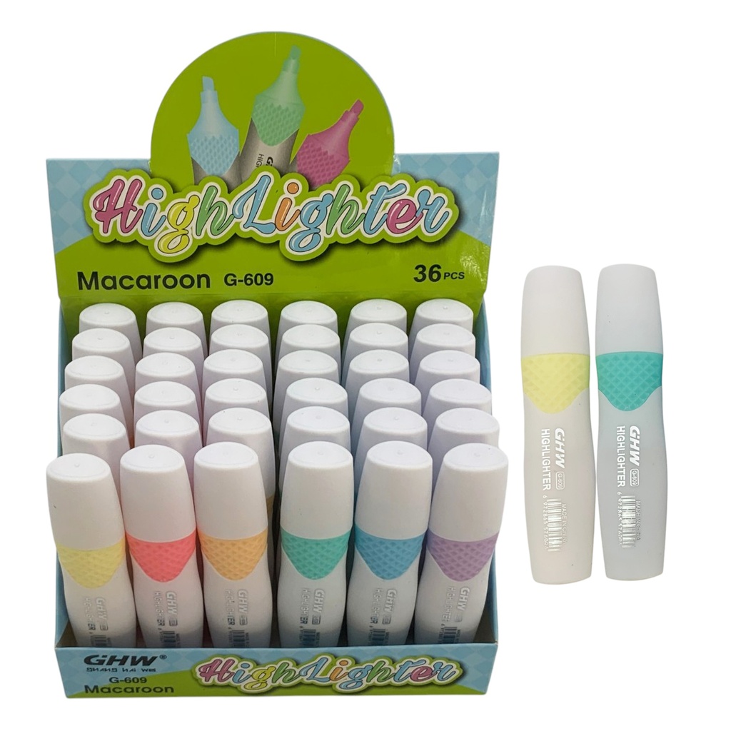 [E3751] Marcador resaltador flúo, CAJAx36, colores pasteles