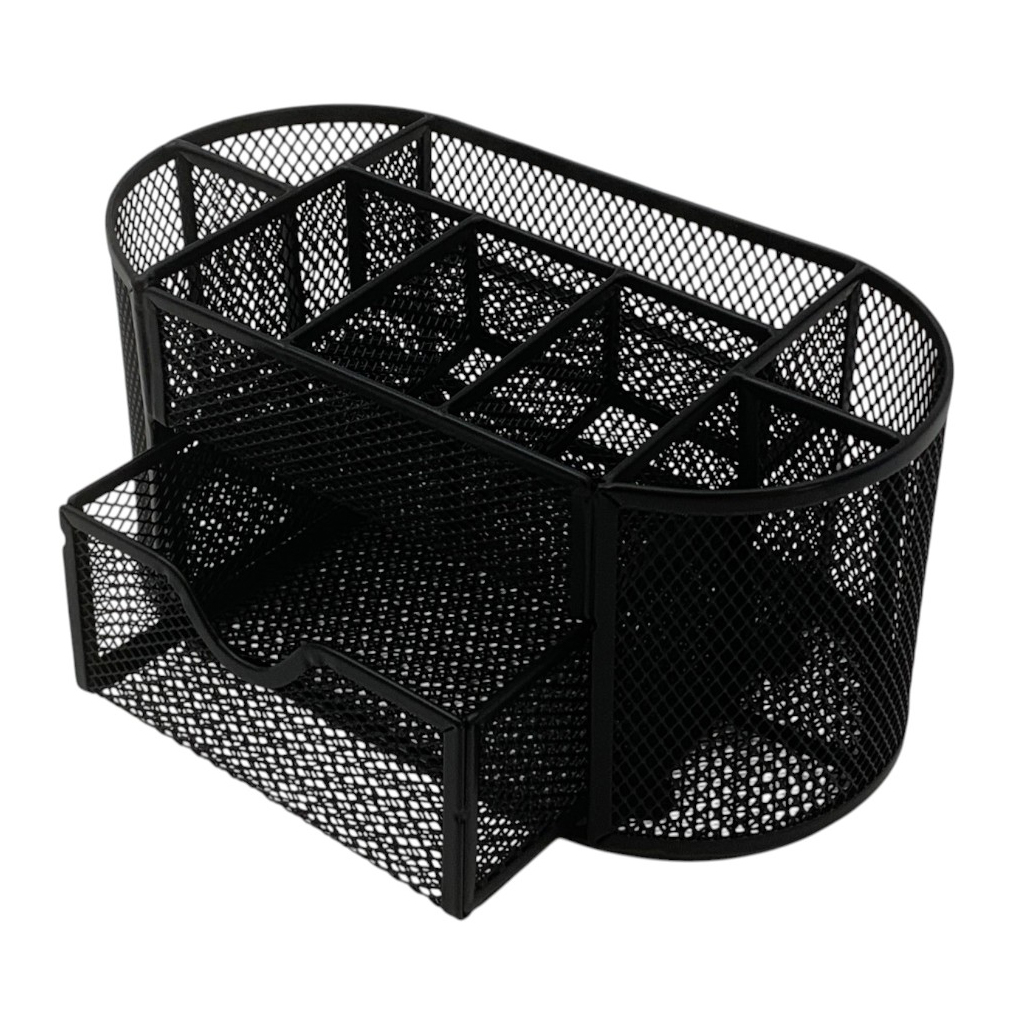 [E3756] Organizador de metal, para escritorio, con cajón, en caja