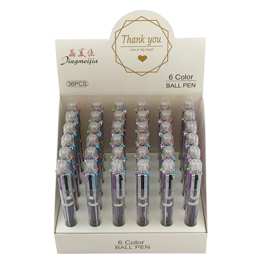 [E3772] Lapicera tinta multicolor, CAJA x36