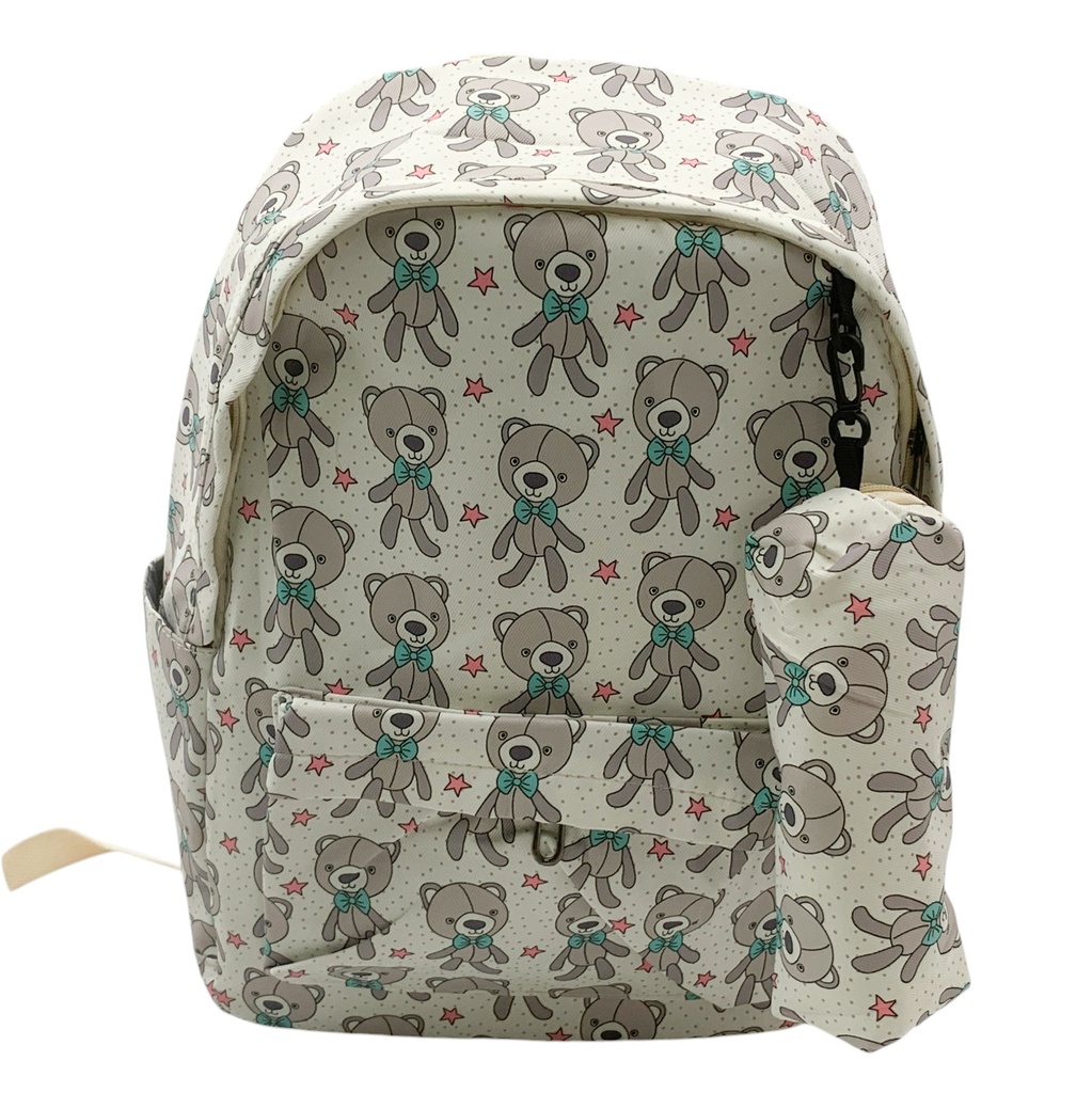 [E3816] Mochila infantil, con cartuchera 1 bolsillo frontal, varios diseños