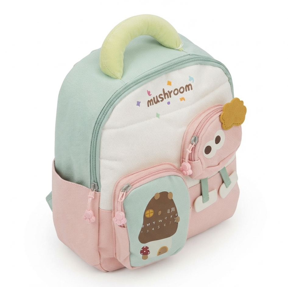 [E3817] Mochila infantil con bolsillo frontal, varios diseños