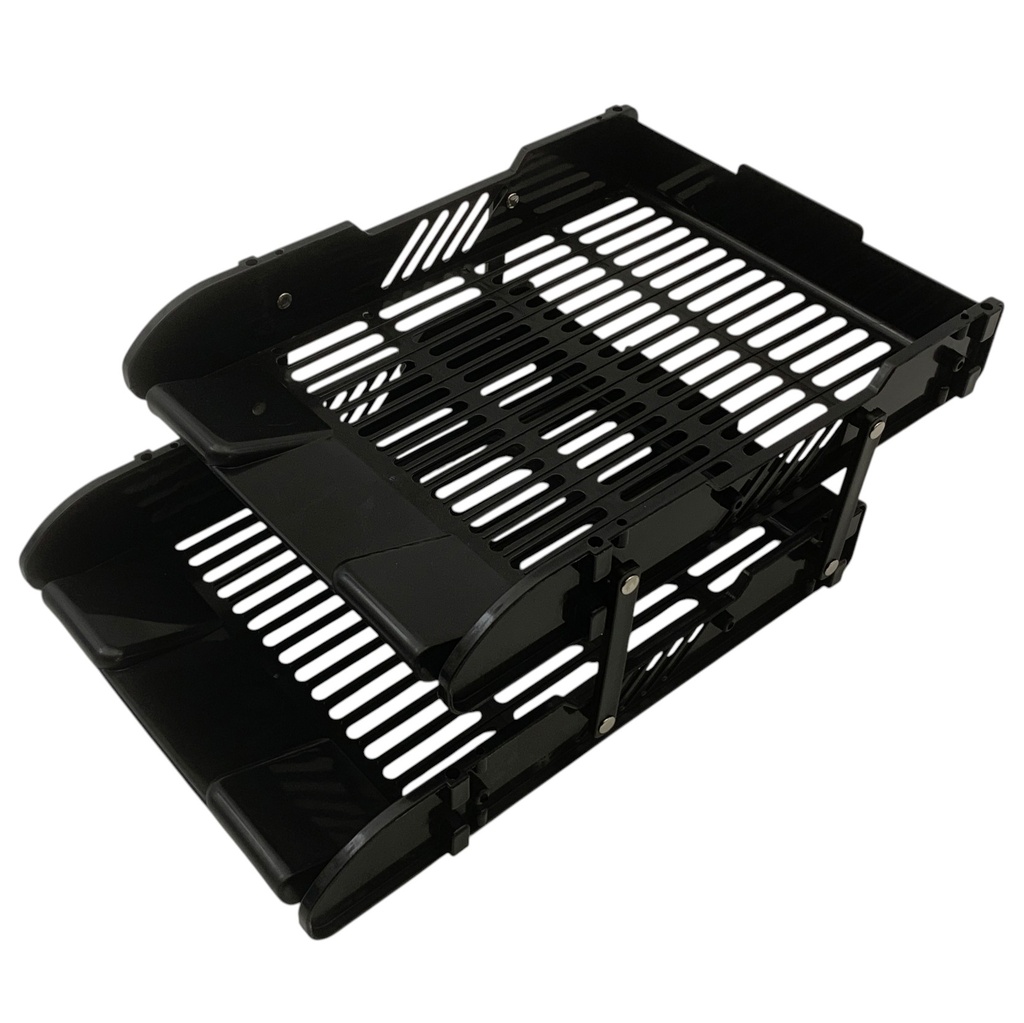 [E3829] Organizador de plástico con 2 bandejas, en caja, varios colores