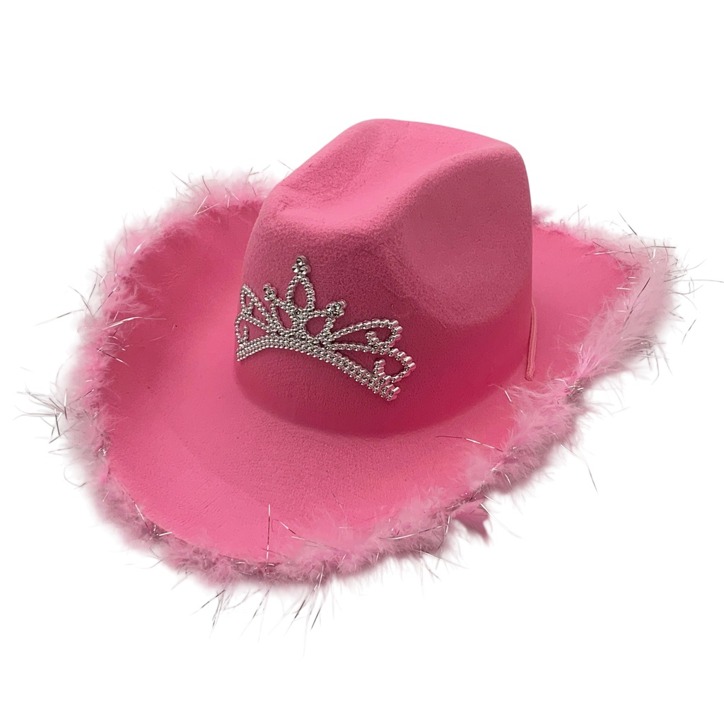[G3911] Gorro para cotillón, cowboy con plumas, varios colores