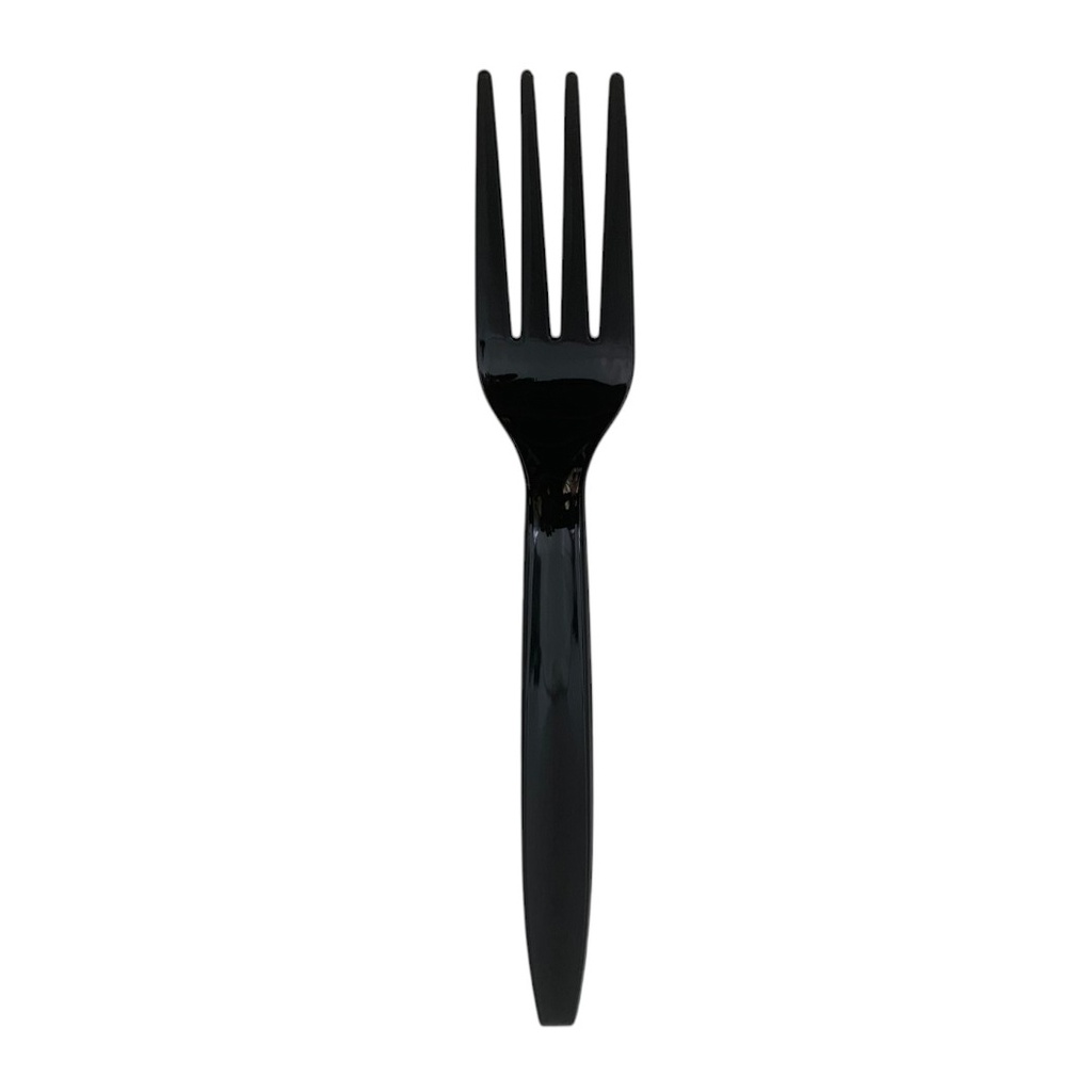 [G3933] Descartable, tenedor de plástico, bolsa x50, NEGRO