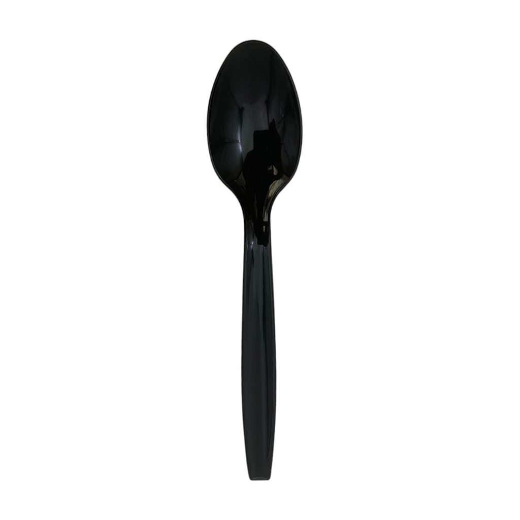 [G3934] Descartable, cuchara de plástico, bolsa x50, NEGRO