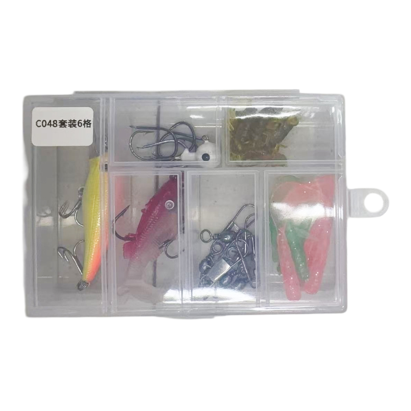 [G3969] Señuelo para pesca, con anzuelos, rotores, destorcedores etc, 24 piezas, en caja
