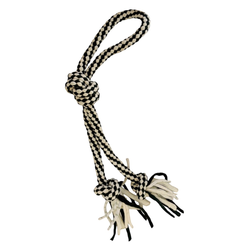 [G4002] Juguete para mascota, cuerda de algodón, con nudos, en cartón, varios colores