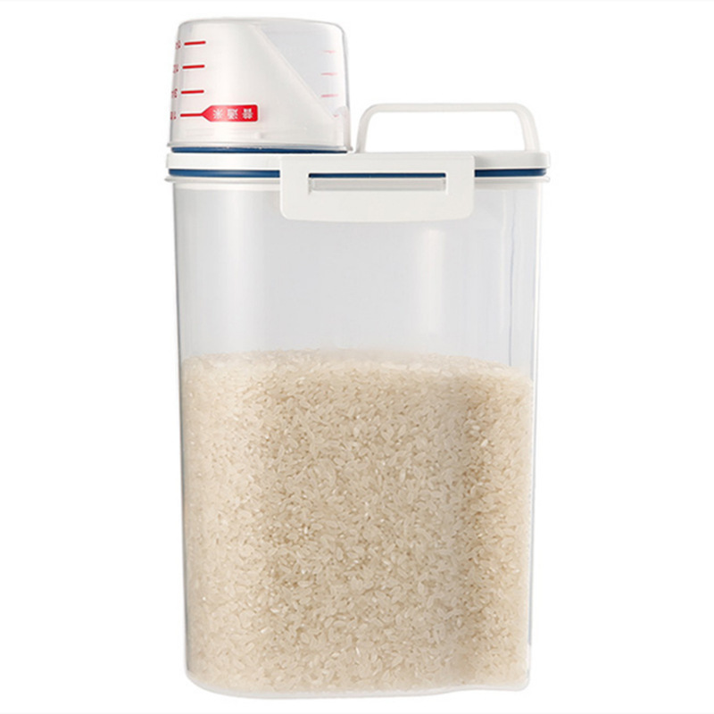 Frasco de plástico con pico vertedor y tapa medidora, 2kg en bolsa