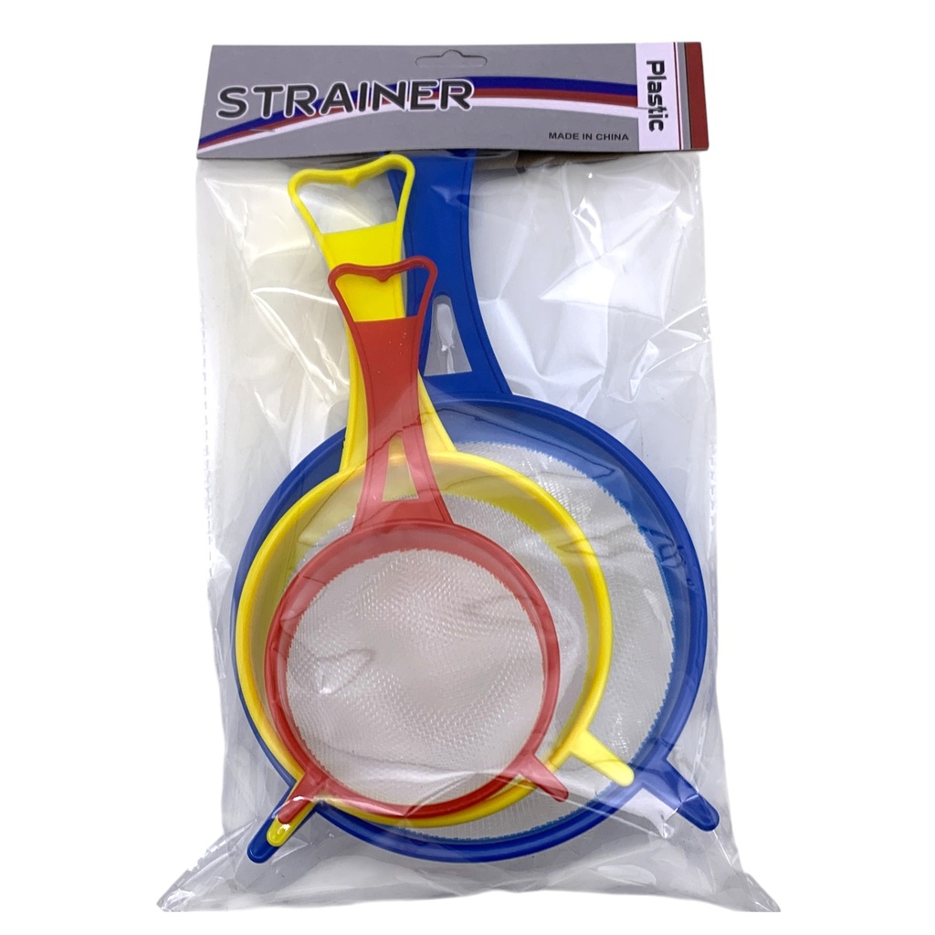 Cernidor de plástico x3, en bolsa