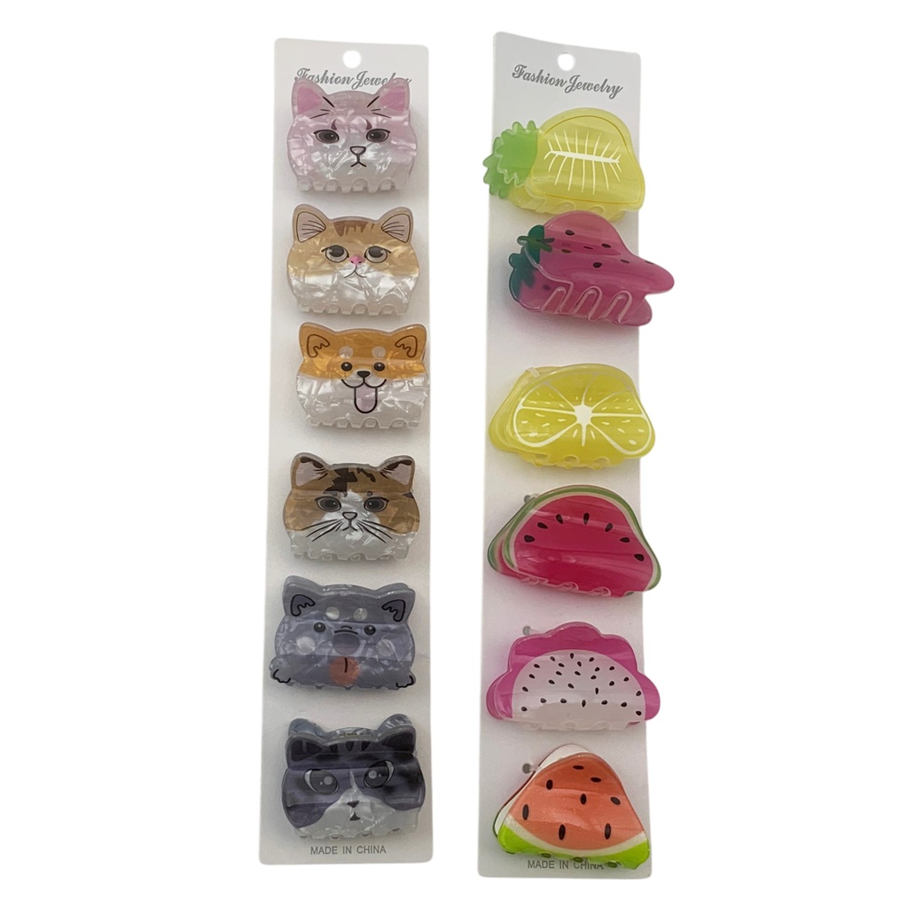 Broche pinza para pelo, varios diseños, PACKx12