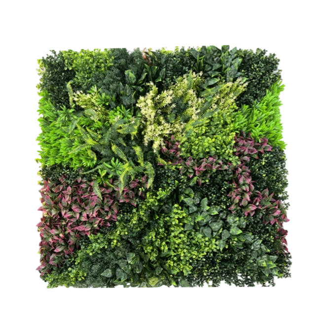 Planta alfombra de follaje artificial, jardín vertical 1x1m