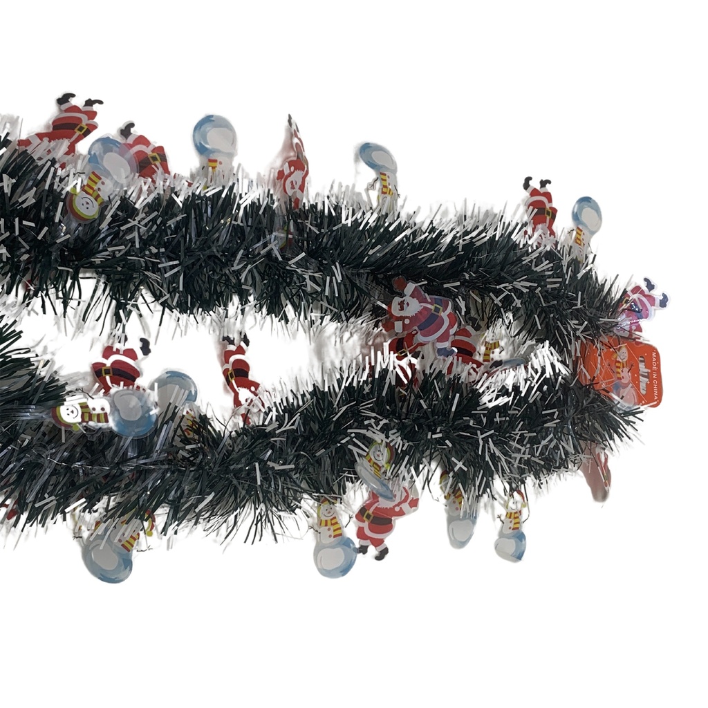 [HN0566] Guirnalda boa navideña con apliques papá Noel, en cartón