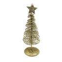 Adorno árbol navideño para mesa, espiral de metal dorado