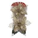 Adorno navideño flor x2, en bolsa