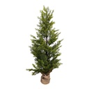 Árbol navideño frondoso ciprés, 168 ramas 90cm, con base de arpillera, en caja