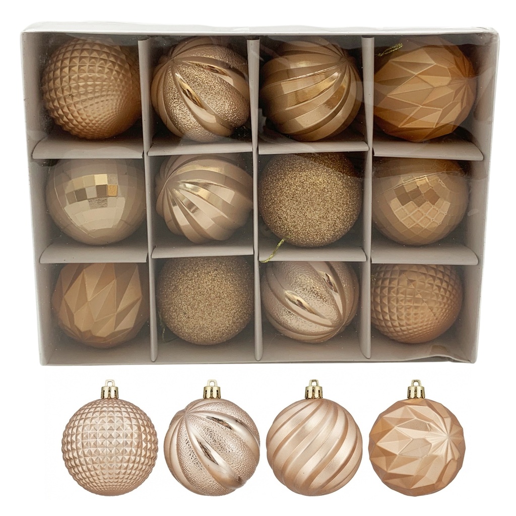 Bolas navideñas x12 6cm, en caja