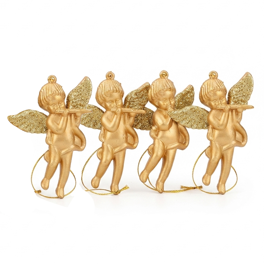 [HN0795] Adorno navideño ángel x4, en bolsa