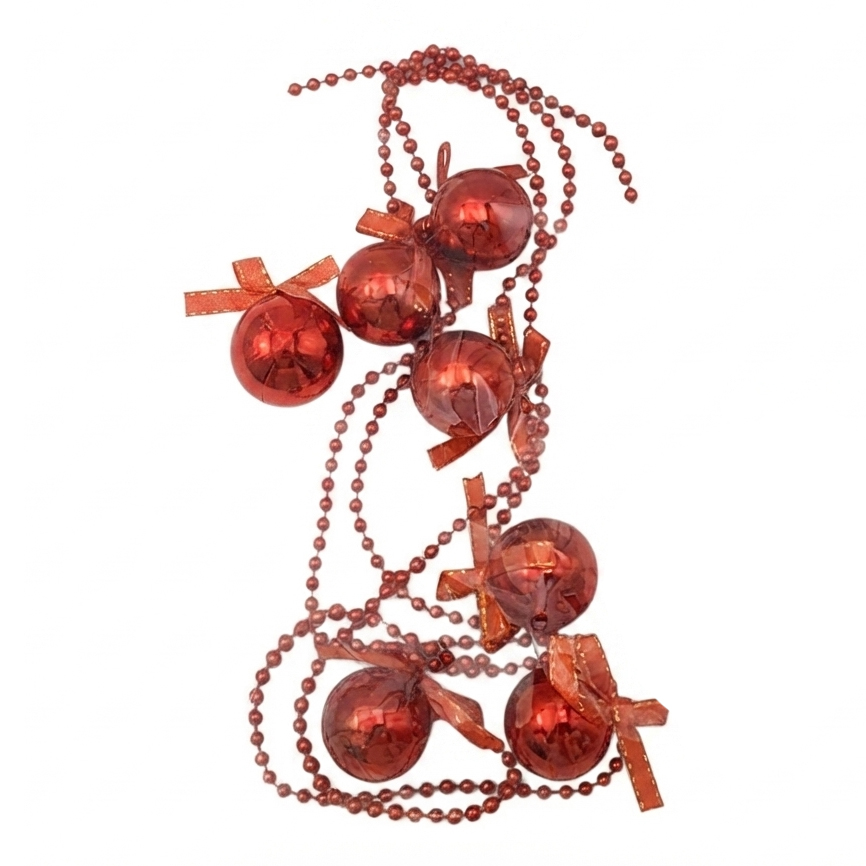 [HN0800] Guirnalda cadena de bolitas, con bolas 2.5cm, en bolsa, varios colores