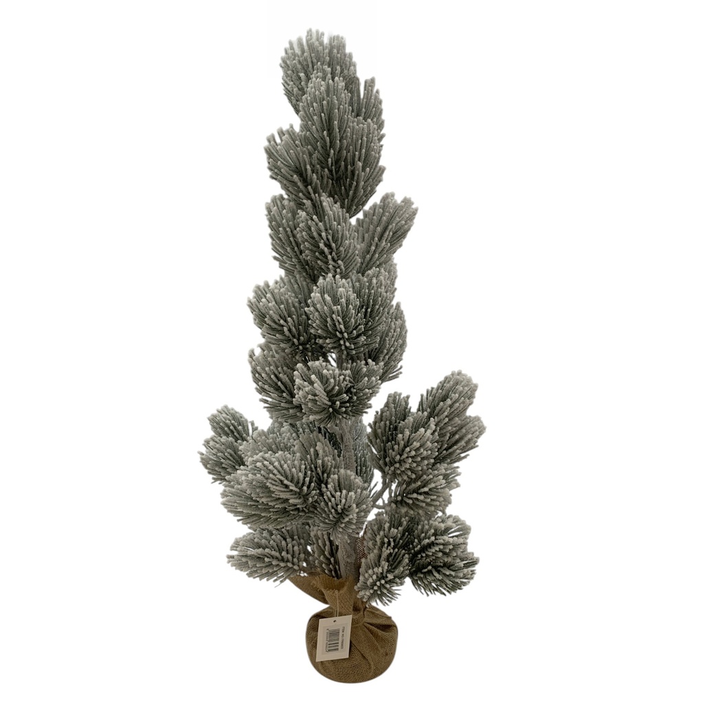 [HN0820] Árbol navideño nevado, 70cm,  base arpillera