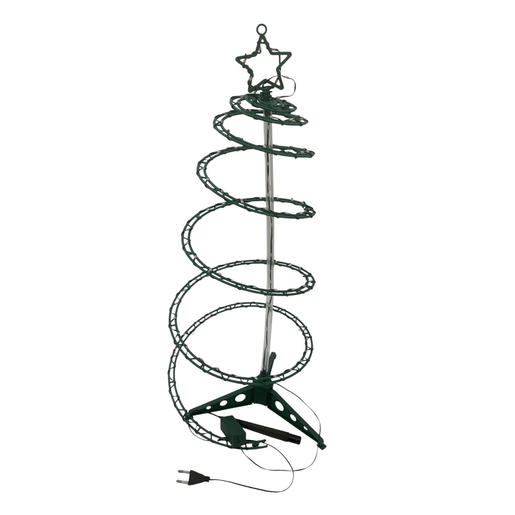 [HN0822] Árbol navideño espiral, con luz, 70cm, pie de plástico, 220v