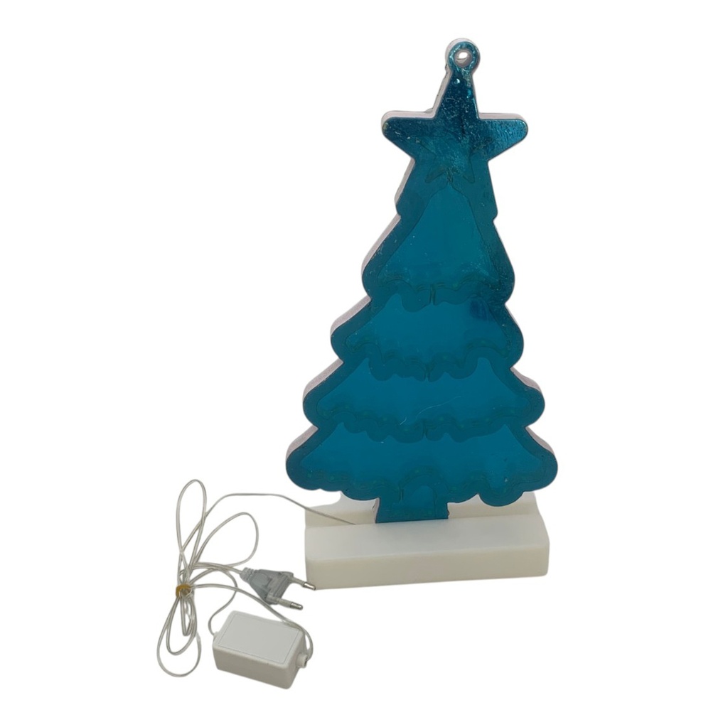 Árbol navideño de acrílico, lámpara 3D con luz led, efecto espejo infinito, 220v