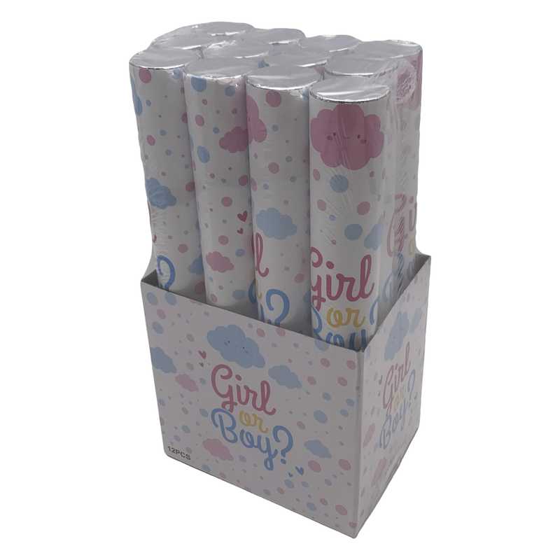 [G3106] Tubo lanza papel picado para baby shower, PACK x12