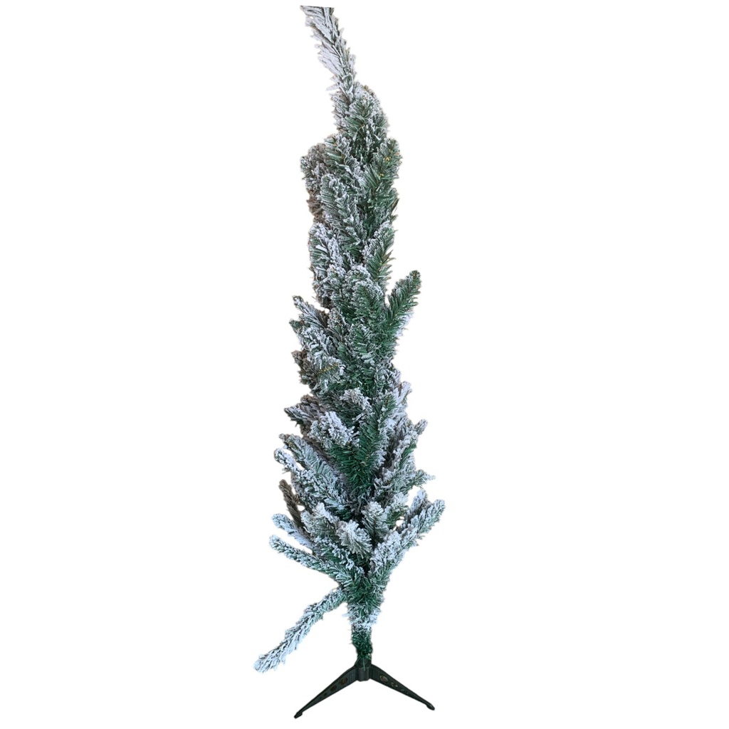 Árbol navideño frondoso nevado, 90 piezas 120cm, pie de plástico, en caja