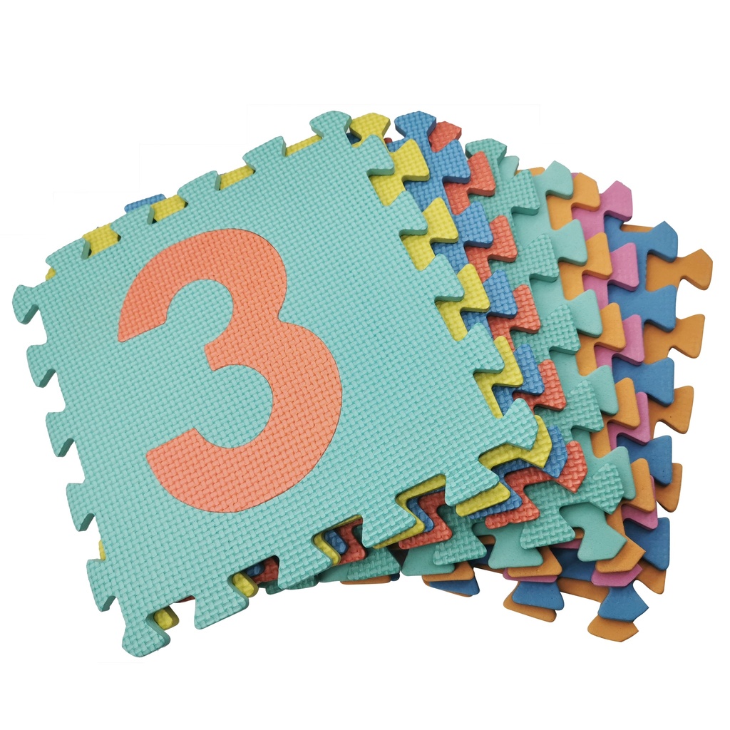 [J672B] Alfombra de goma EVA x10, diseño NUMEROS