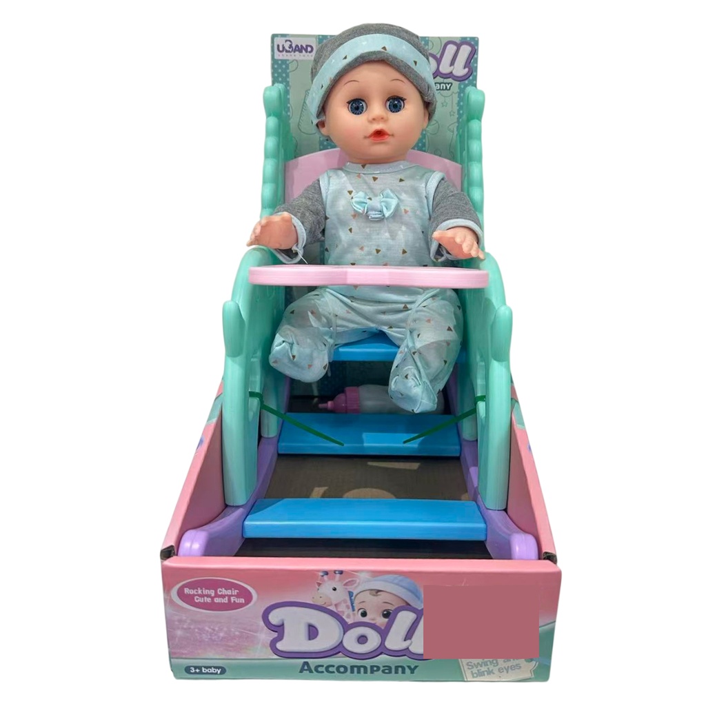 [JA2768] Bebote, con mecedora de plástico, con mamadera, en caja