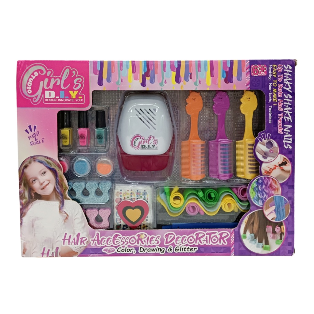 Set de belleza para decorar uñas con lámpara, en caja