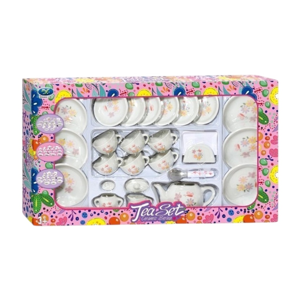 Juego de té, 26 piezas, de cerámica, en caja