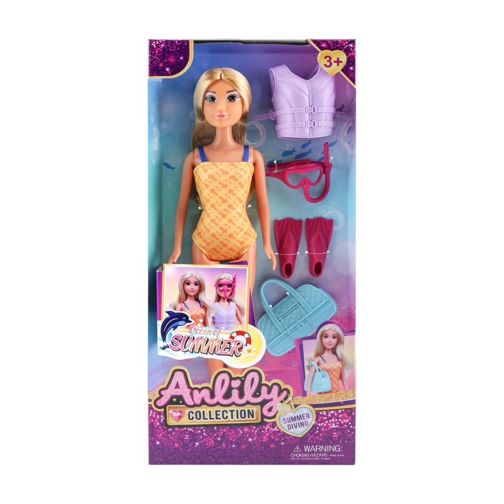 [JA2806] Muñeca articulada con accesorios de buceo, en caja