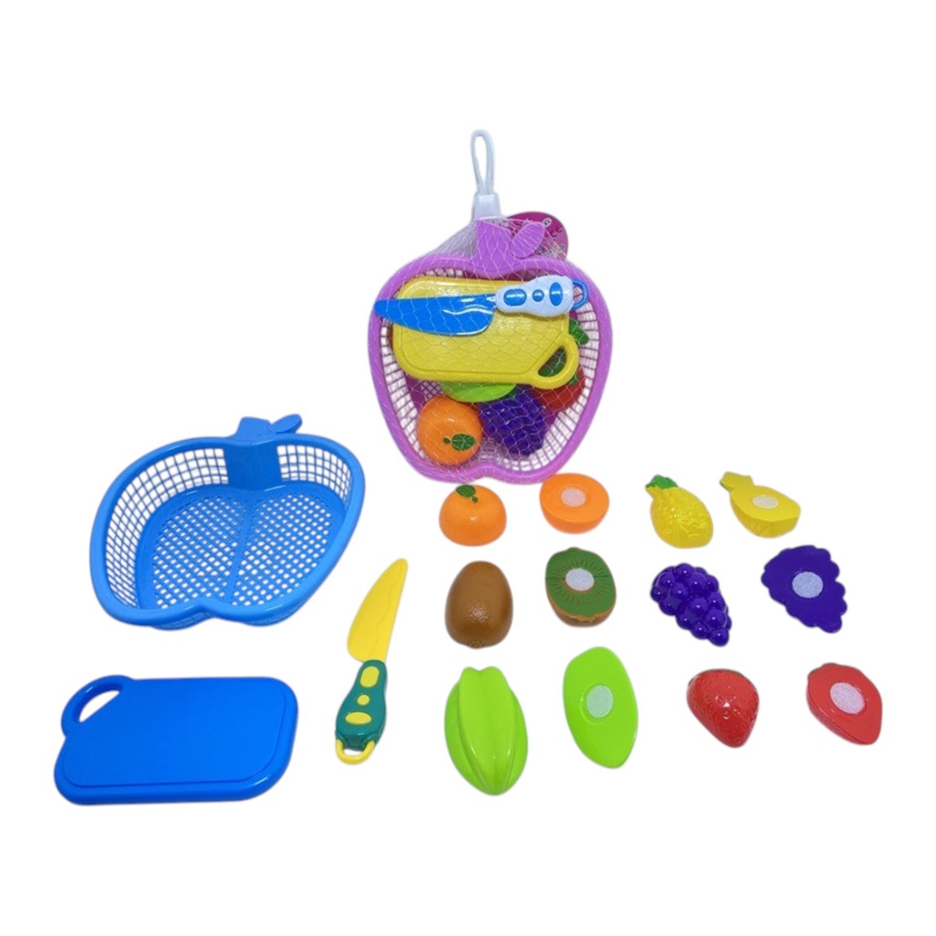 [JA2826] Frutas y verduras con velcro, con accesorios, en red