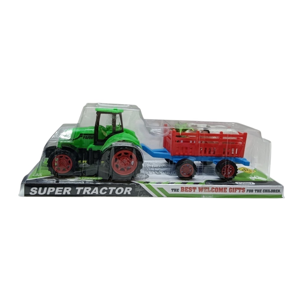 [JO5790] Tractor a fricción, con zorra, en burbuja