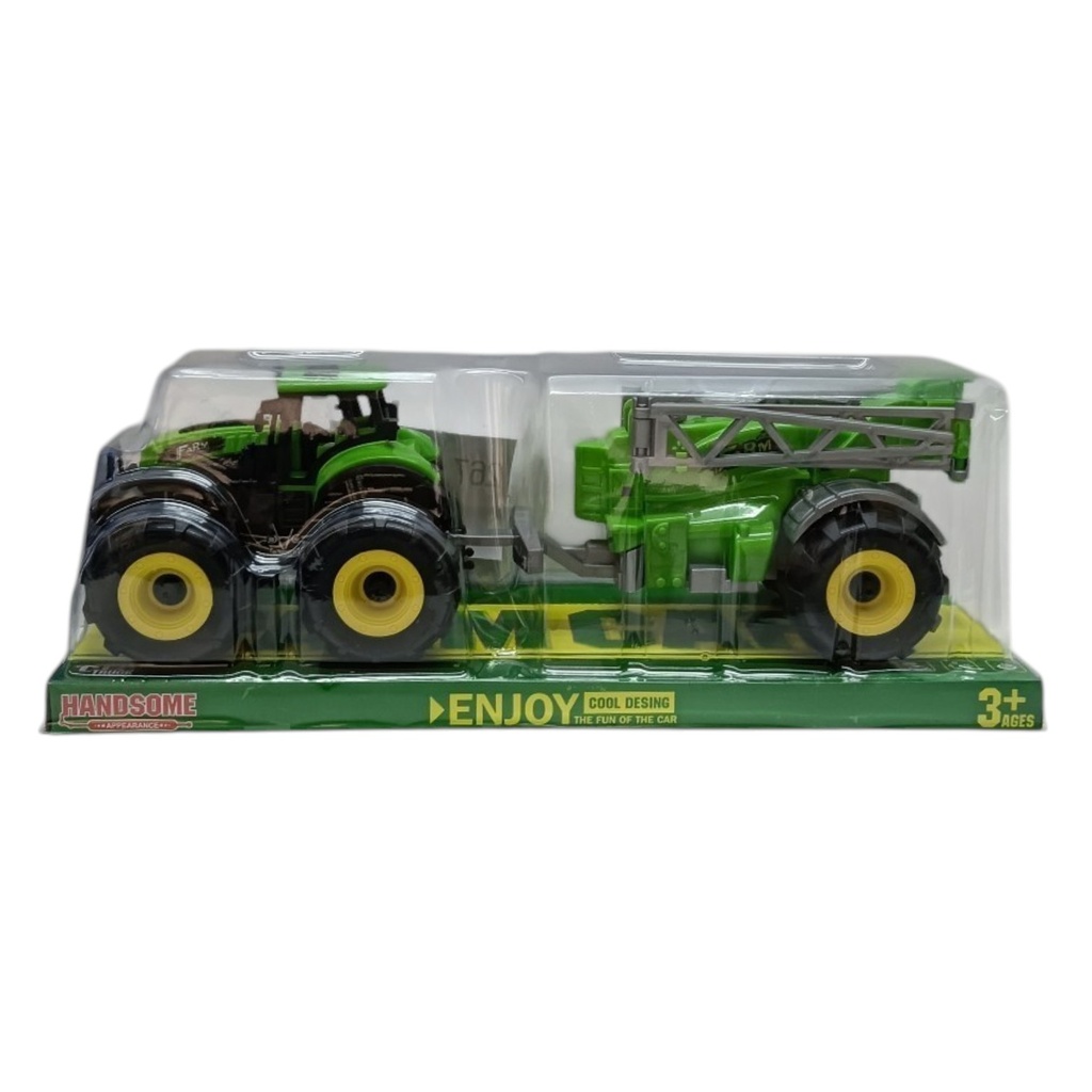 [JO5794] Tractor a fricción, con zorra, en burbuja, varios colores