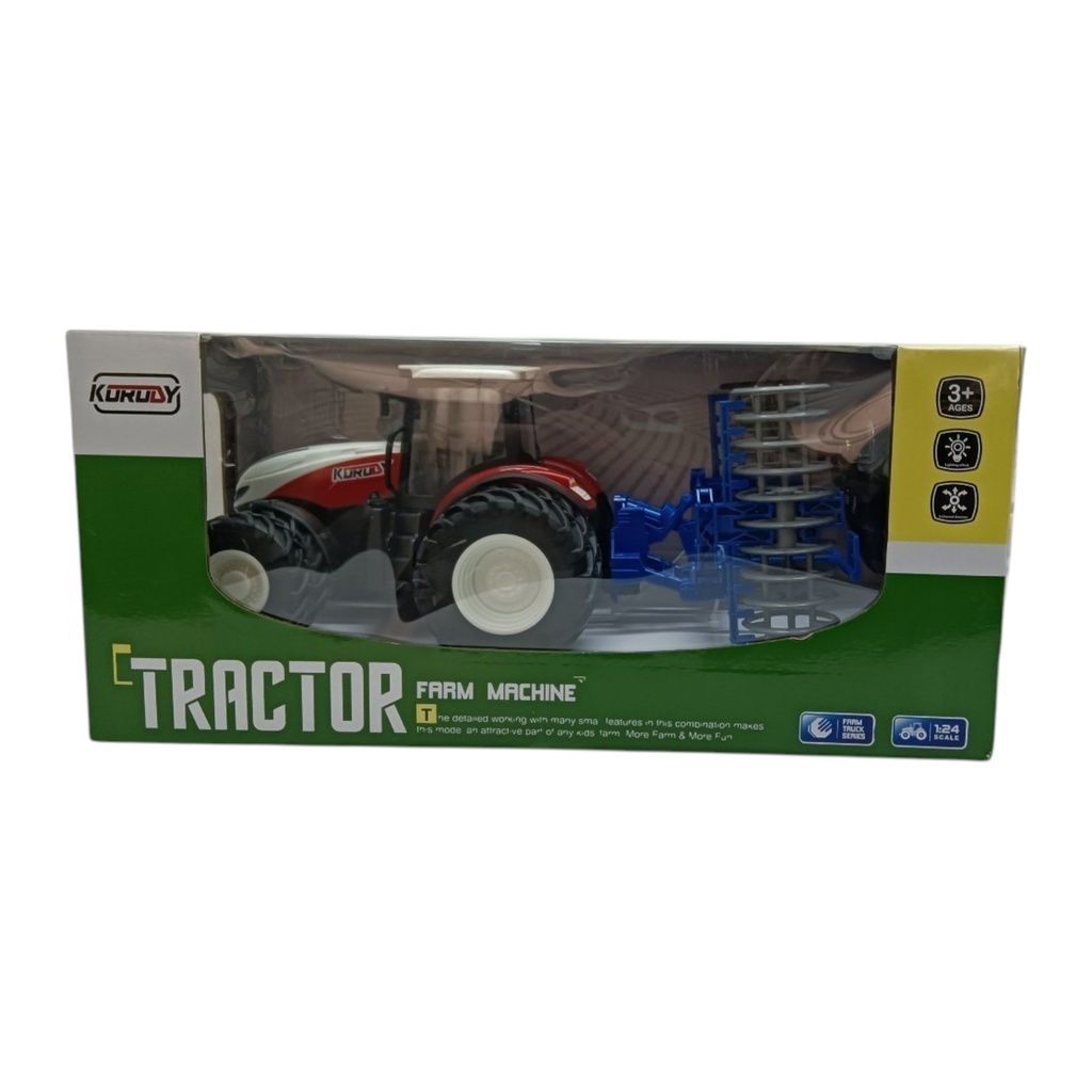 [JO5819] Tractor con arado con control remoto, en caja, varios colores