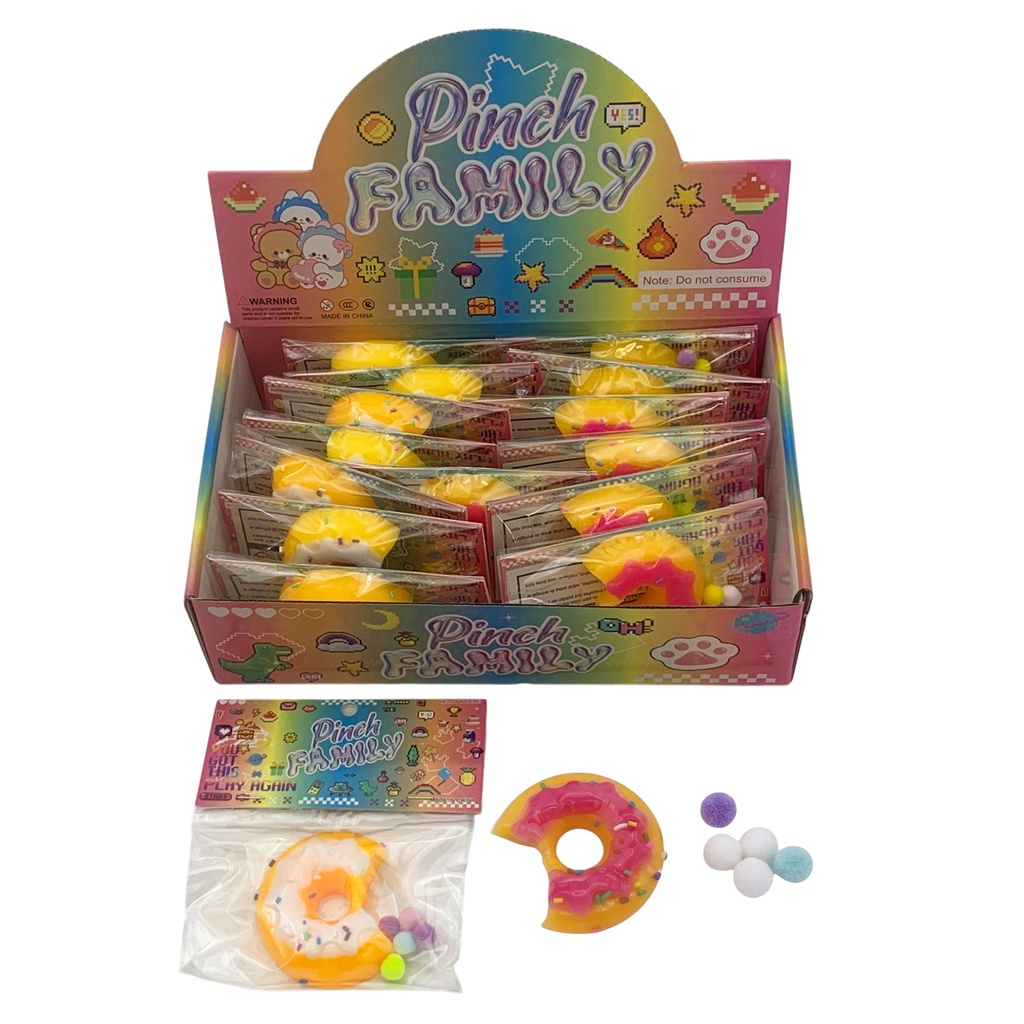 Juguete antiestrés con gel, dona, CAJA x16