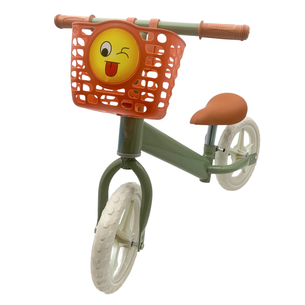 Bicicleta sin pedal, de equilibrio o balance, cuadro de metal, goma EVA con rayos de plástico, varios colores